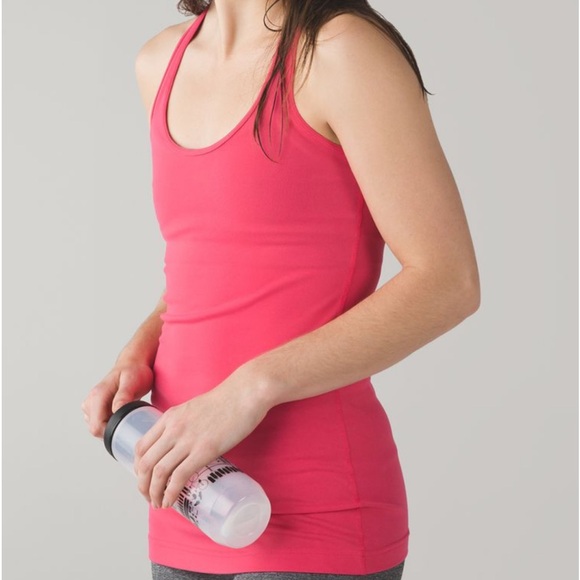 10 Lululemon Cool Racerback tank top BOOM JUICE workout shirt hot pink stretch - Picture 2 of 10